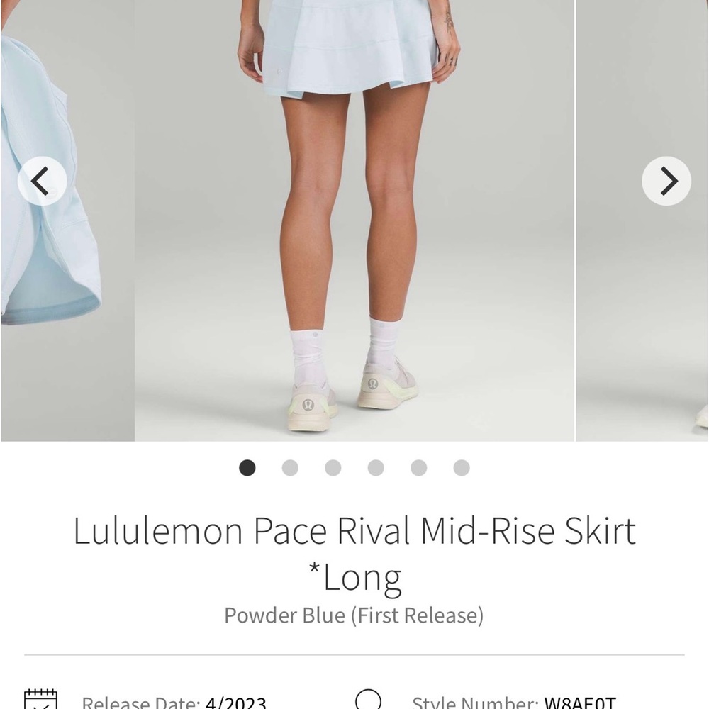 EUC Lululemon Pace Rival Mid-Rise Skirt *Long
Powder Blue Size 16 3.5” W8AE0T